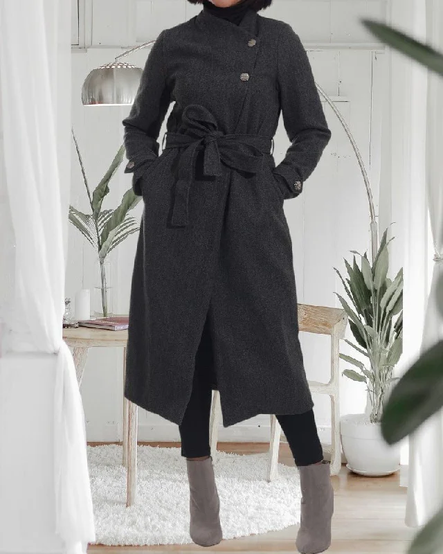 Charcoal Melton Coat