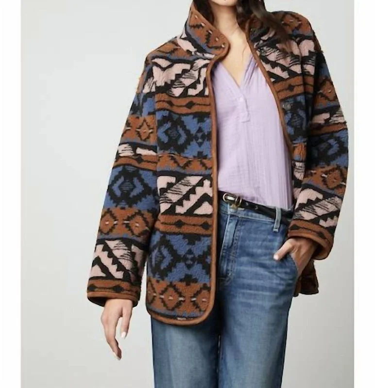 Laila Reversible Coat Jacket In Multi