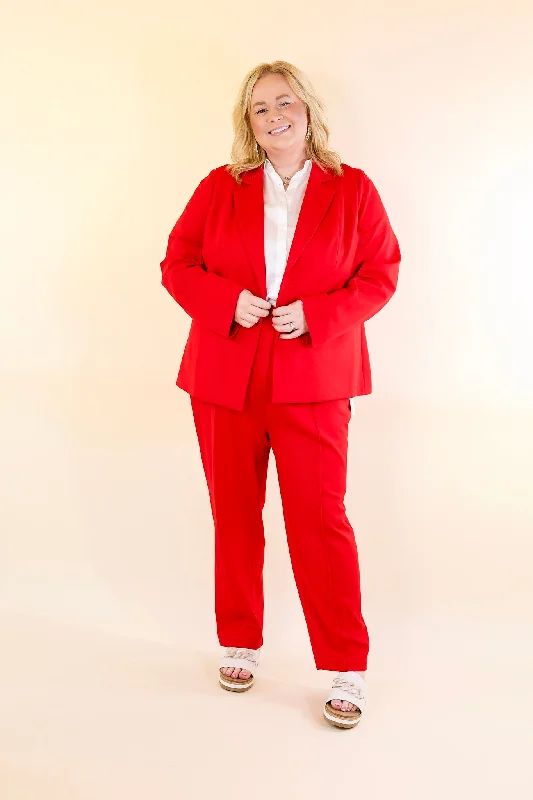 Elegant Ensemble Blazer in Scarlet Red