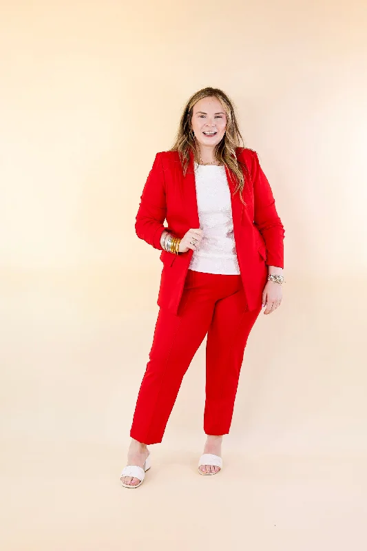 Elegant Ensemble Blazer in Scarlet Red