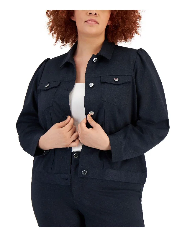 Plus Womens Denim Short Trucker Jacket