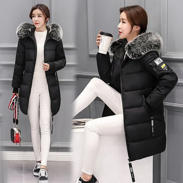 Winter jacket women 2018 new female parka coat feminina long down jacket plus size long hooded duck down coat jacket Women