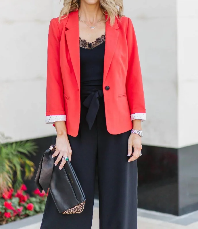 3/4 Sleeve Crepe Blazer In Cayenne