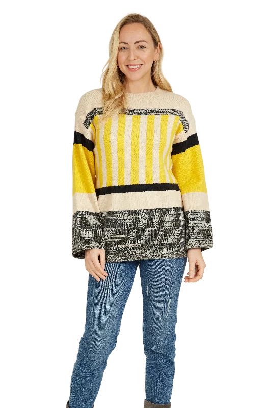 Melange Design Sweater in Yellow