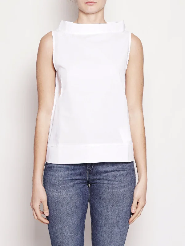 Blusa con Scollo a Barchetta Bianco