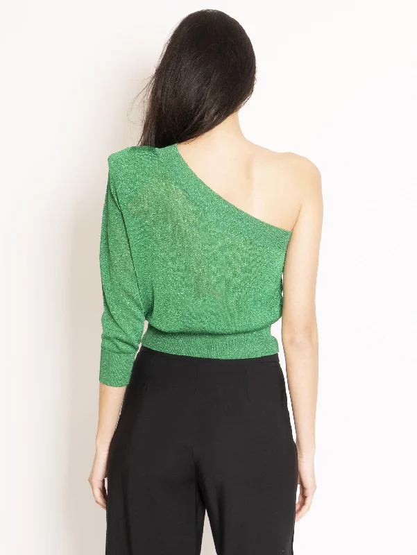 Maglia in Lurex Monospalla Verde