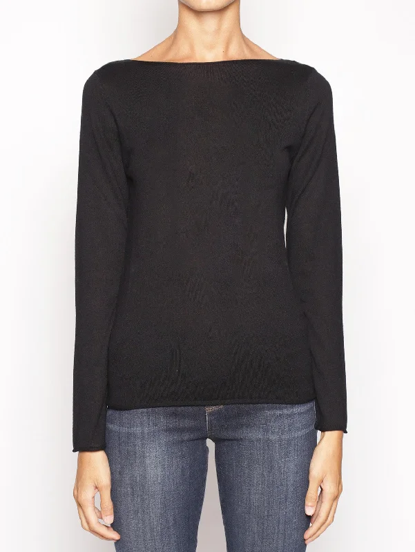 Maglia in Misto Cashmere Nero