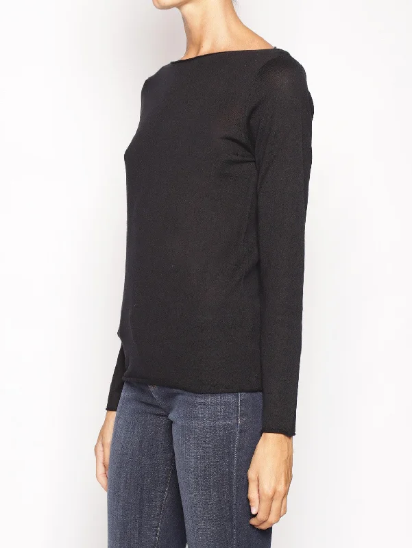 Maglia in Misto Cashmere Nero