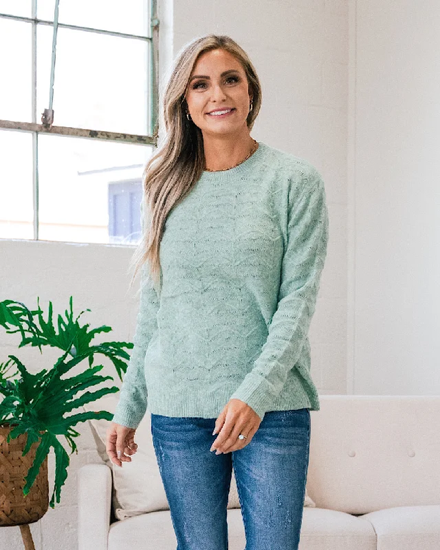 Tessa Pointelle Textured Sweater - Mint