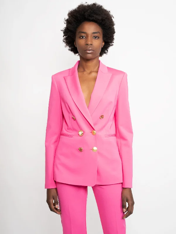 Blazer con Bottoni Gioiello Fucsia