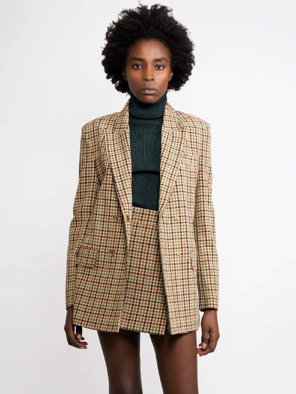 Blazer Pied de Poule Cammello/Verde