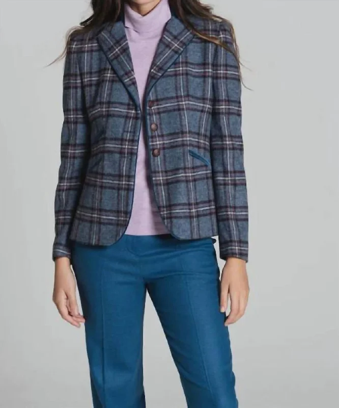 EU 42 (M) / blue/pink plaid