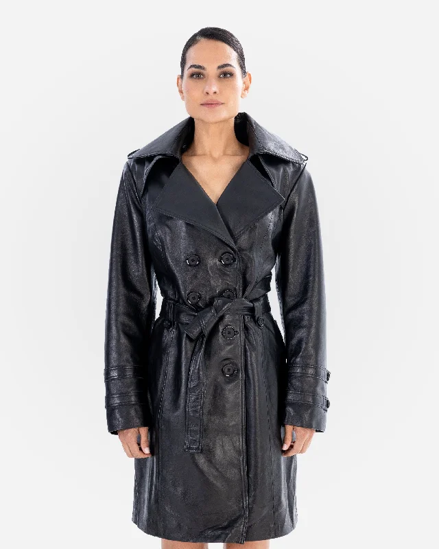 LAUREN Leather Trench Coat