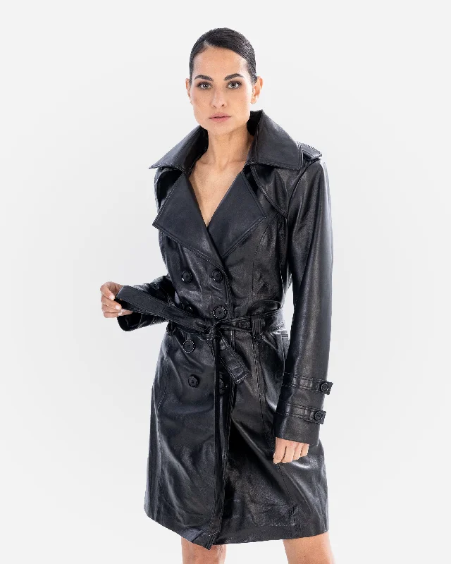 LAUREN Leather Trench Coat