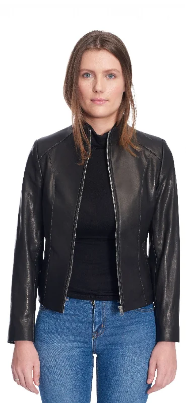 Lee Veste En Cuir Femme | Noir