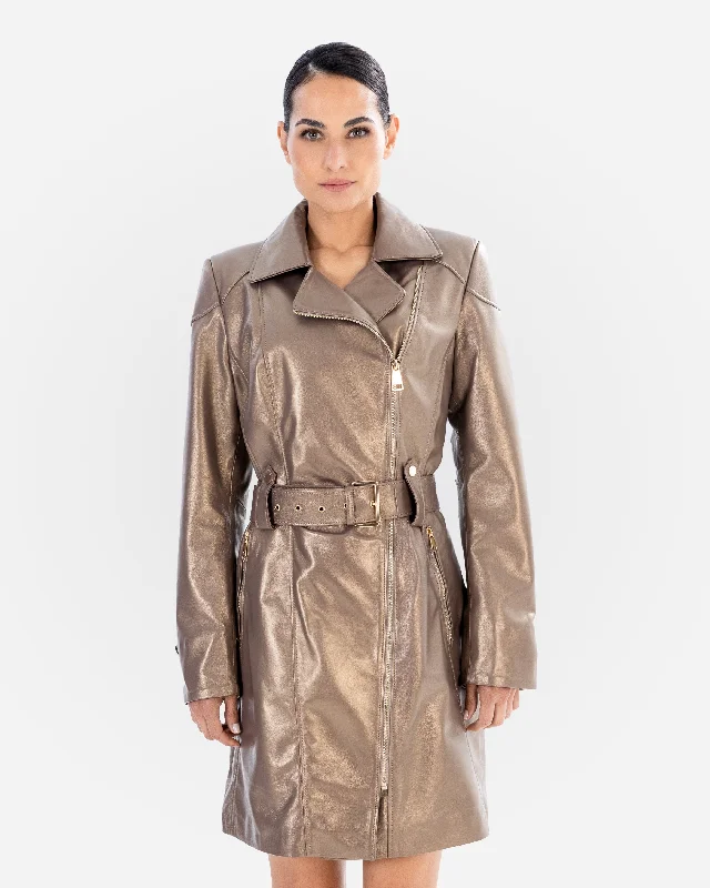 Veronica Leather Trench