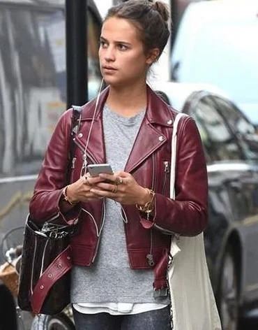 Alicia Vikander Gots tom Lorenzo Leather Jacket