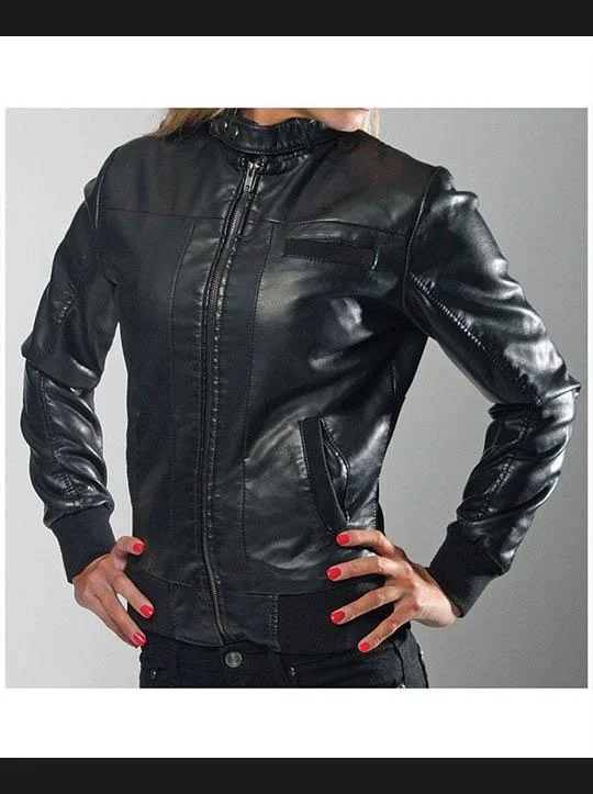 Black Bomber Leather Jacket