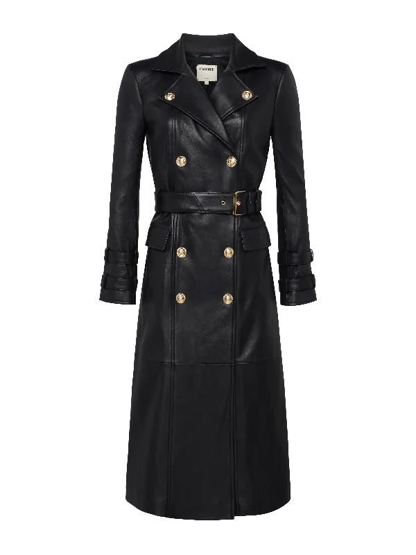 Celina Leather Trench Coat