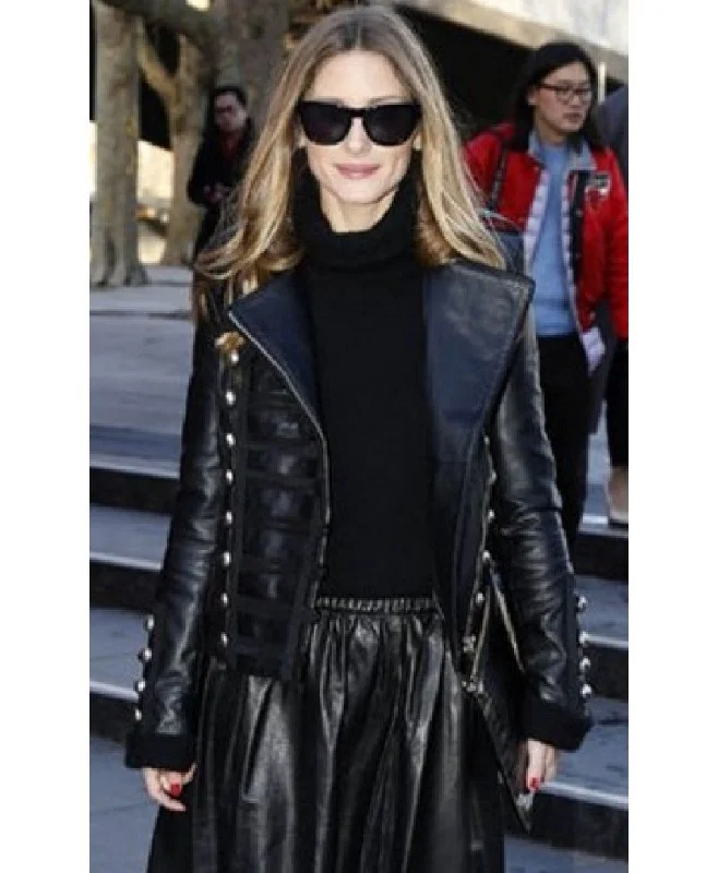 Fairlynx Olivia Palermo Stylish Women Celebrity Real Leather Jacket