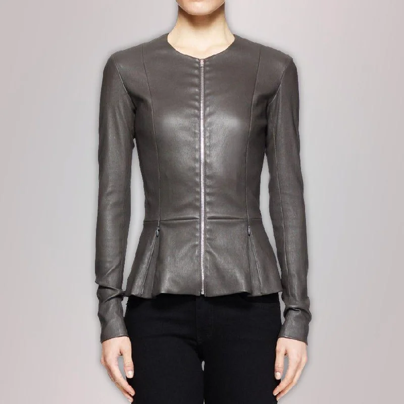 Leather Peplum Jacket