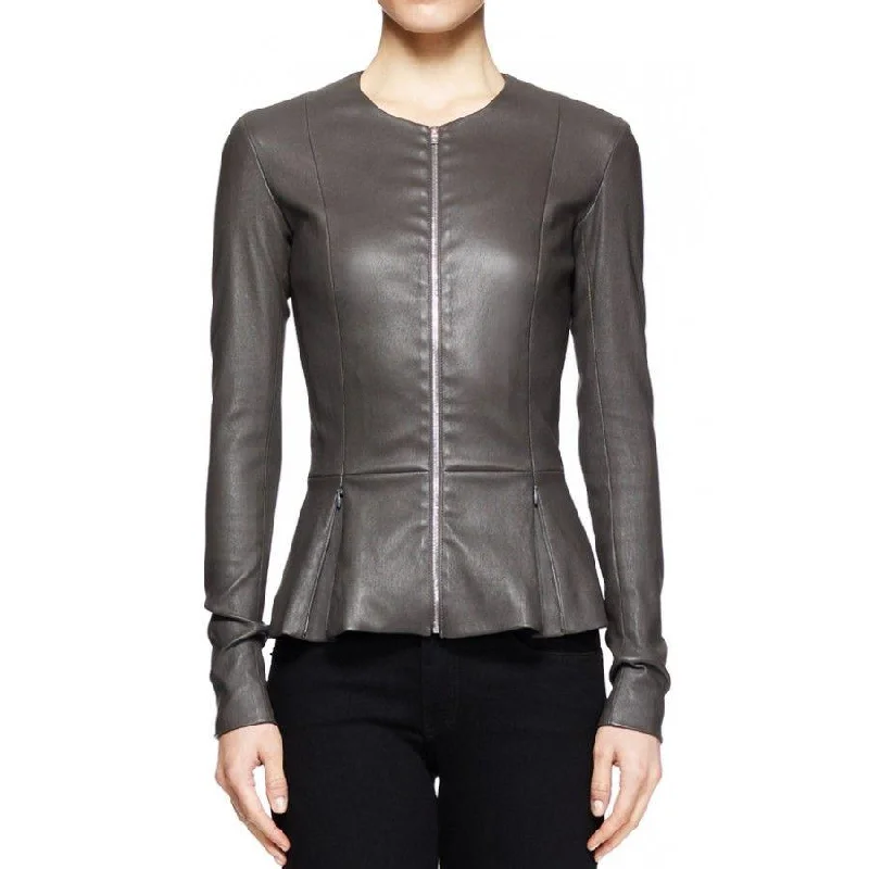 Leather Peplum Jacket