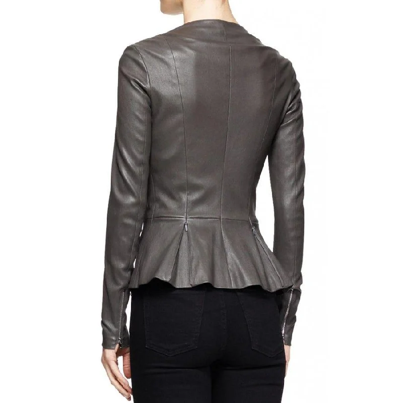 Leather Peplum Jacket