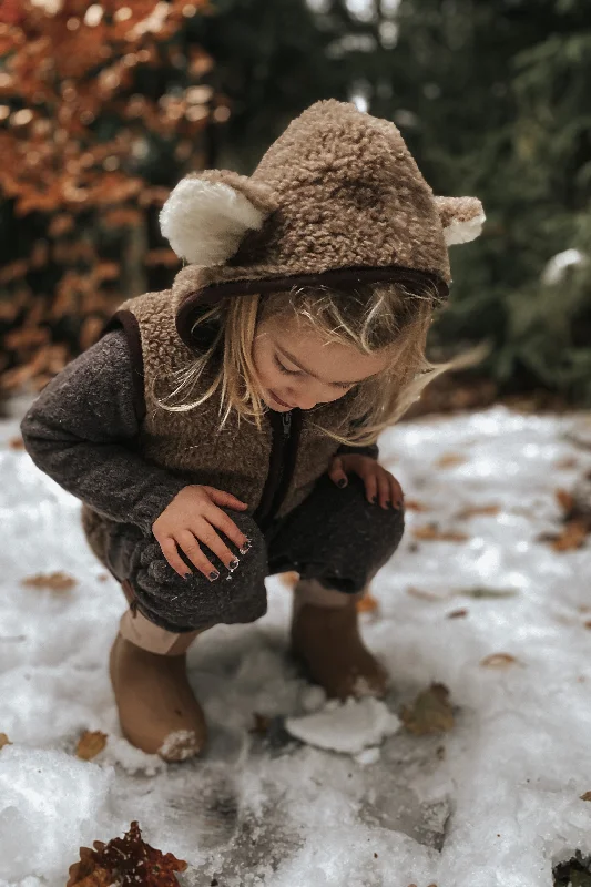 Little Bear Hooded Vest - Children -  Brown