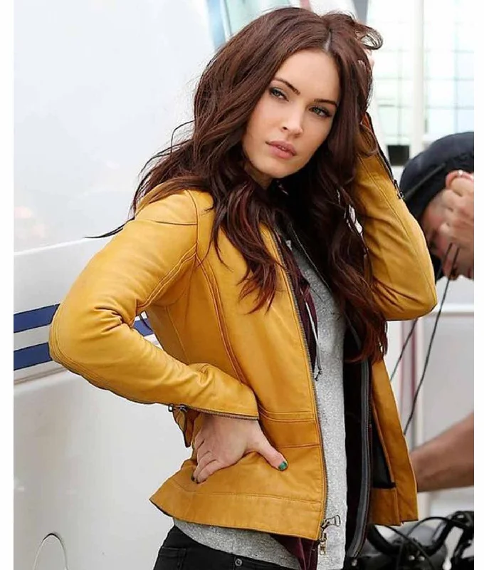 Megan Fox Yellow Leather Jacket