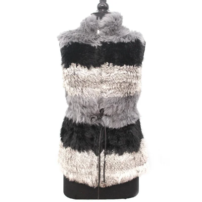 Rex Rabbit Fur Vest - Grey