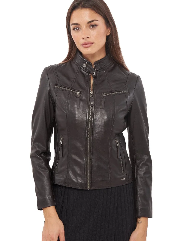 Classics Front Pocket ZENTLY Bomber Leather Jacket