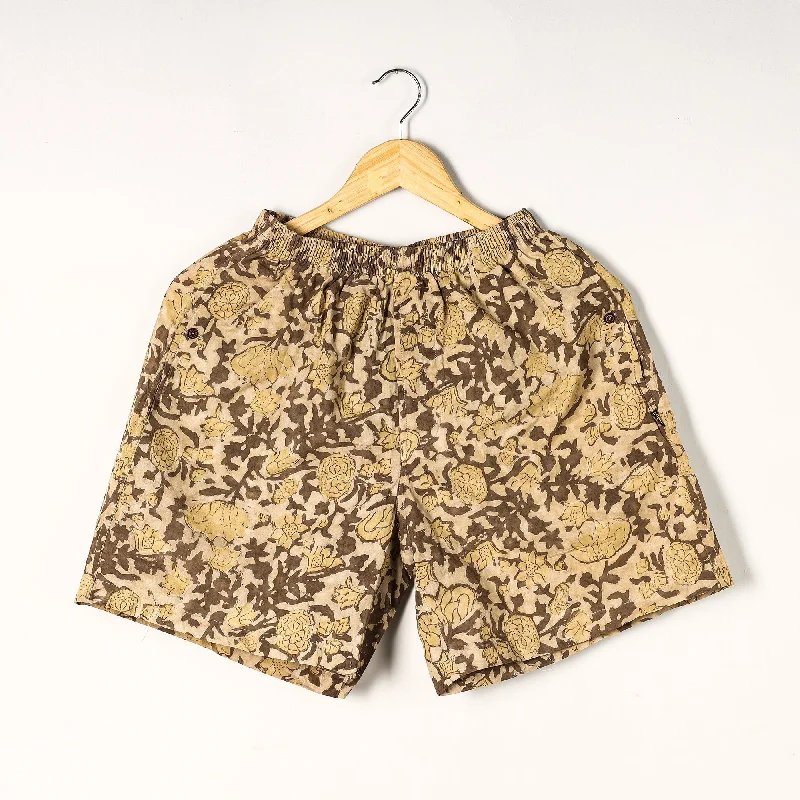 Brown - Ajrakh Block Printed Cotton Unisex Boxer/Shorts