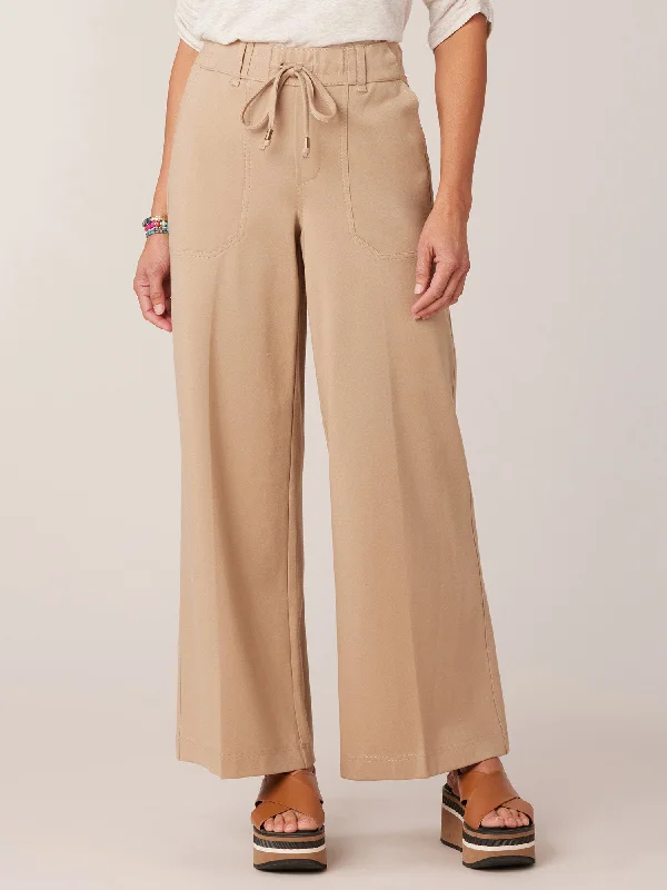 ""Ab""leisure High Rise Patch Pocket Utility Wide Leg with Self Tie