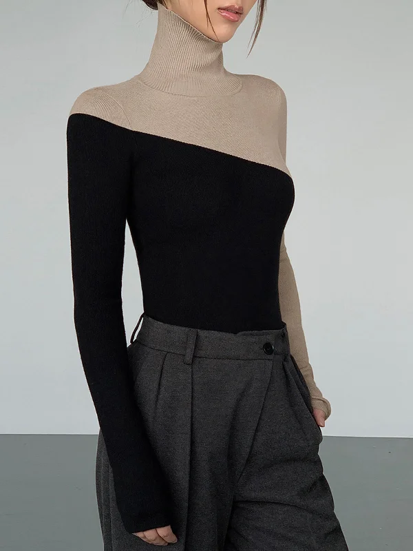 asymmetric-patchwork-long-sleeve-mock-neck-knit-top