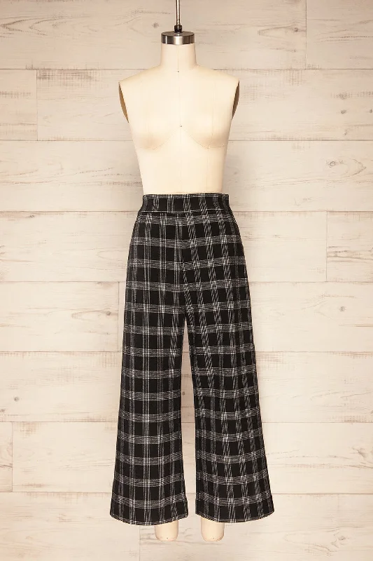 Auckland | Plaid Felt Wide-Leg Pants