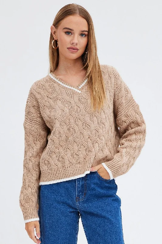 beige-sweater-long-sleeve-v-neck-kn2034-41jb-1