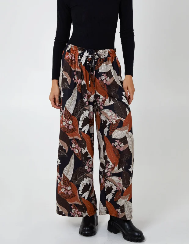 black-leaf-print-trouser