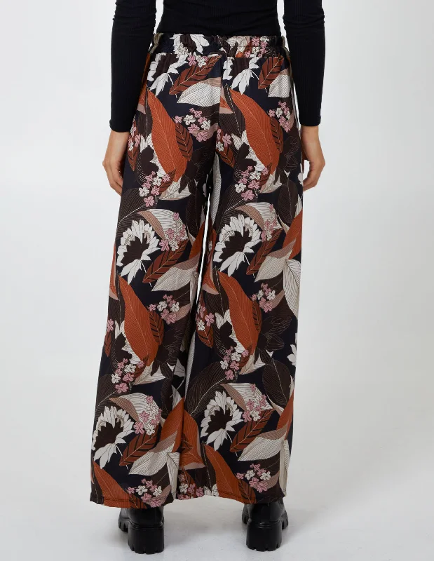 black-leaf-print-trouser