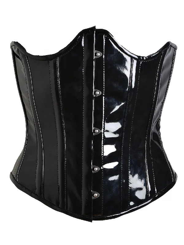 Black PVC Underbust Corset