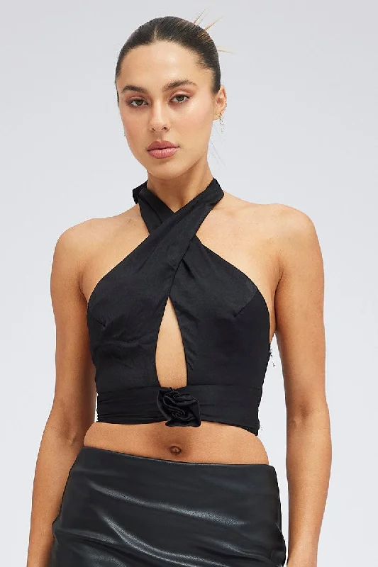 black-rose-halter-top-keyhole-plunge-rosette-wc1085b-33zb-1