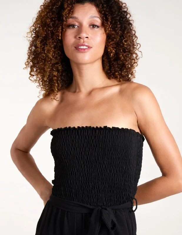 black-shirred-bandeau-jumpsuit