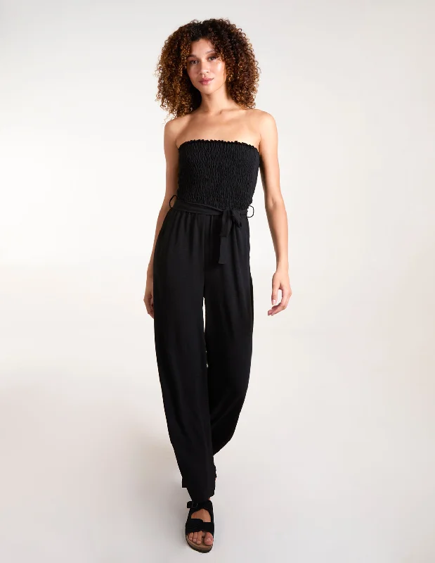 black-shirred-bandeau-jumpsuit