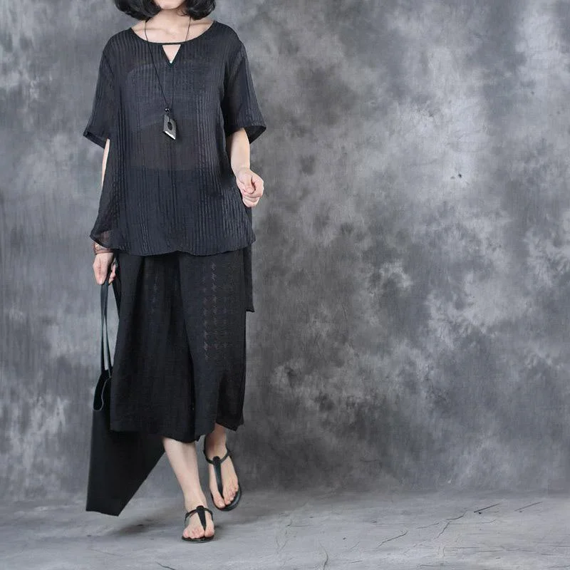 black-vingage-silk-linen-two-pieces-casual-loose-tops-and-crop-wide-leg-pants