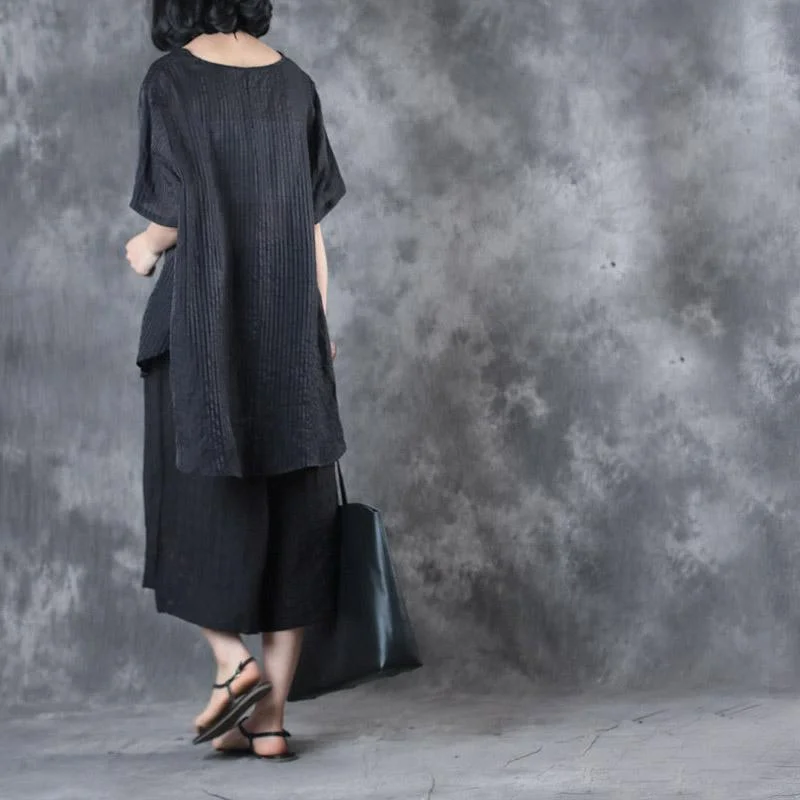 black-vingage-silk-linen-two-pieces-casual-loose-tops-and-crop-wide-leg-pants