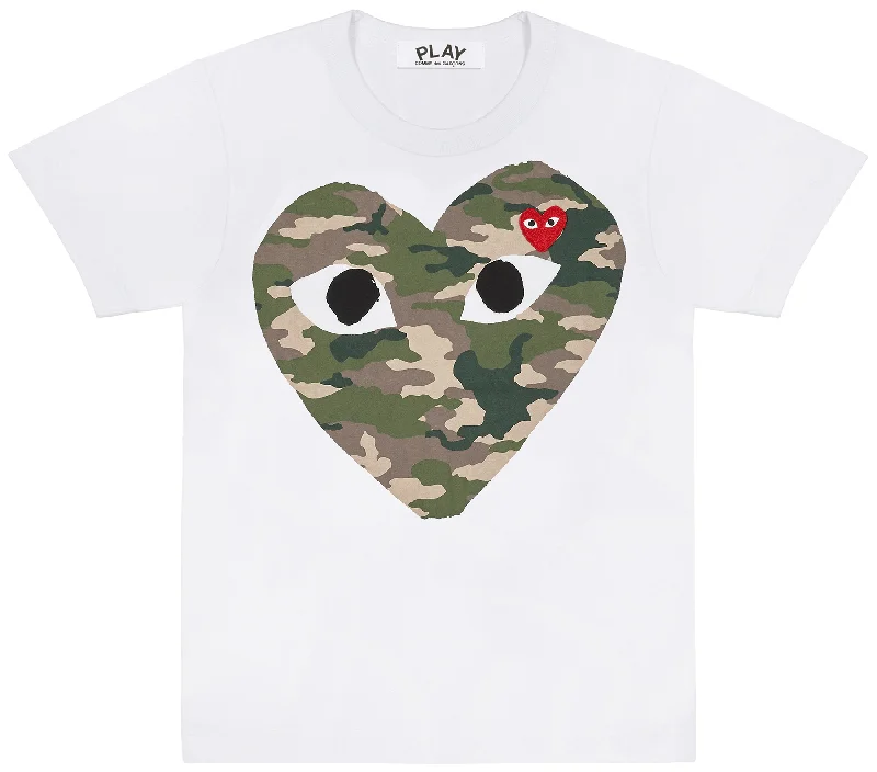 Camou Big Heart With Red Emblem Tee Women