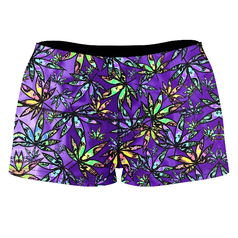 Cannabis Cascade High-Waisted Women's Shorts