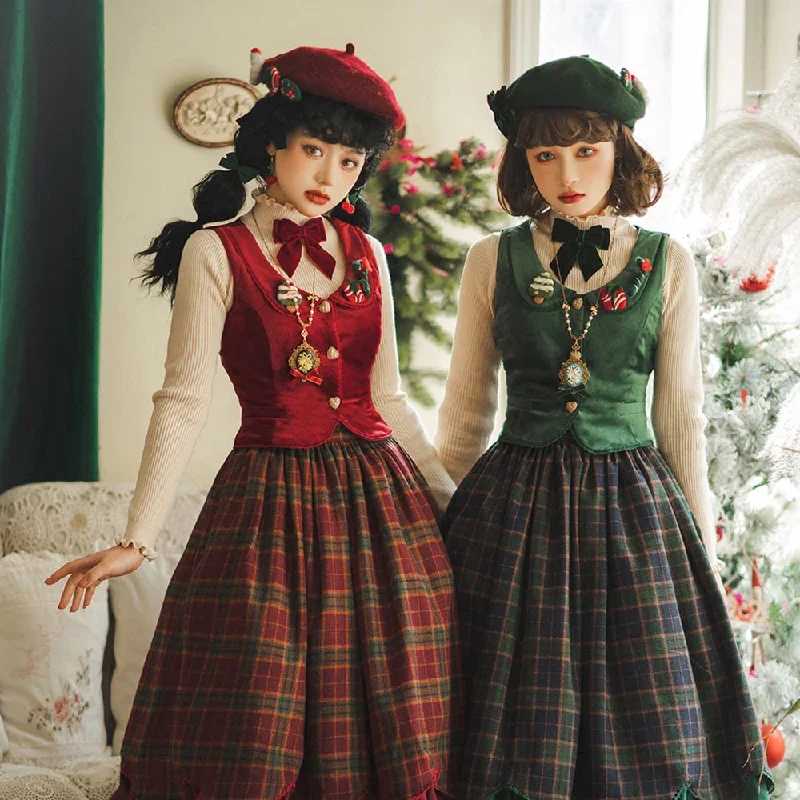 christmas-preppy-style-velvet-lolita-sk-vest-set