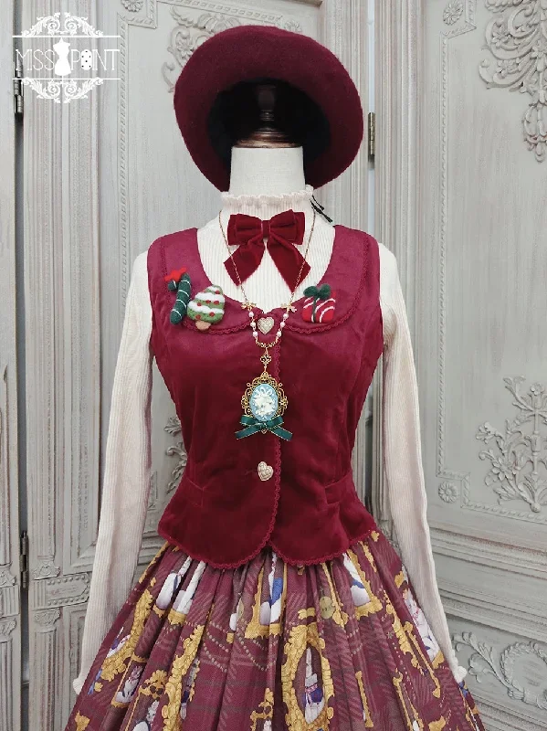 christmas-preppy-style-velvet-lolita-sk-vest-set