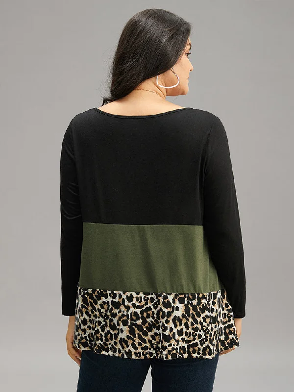 colorblock-leopard-contrast-round-neck-t-shirt