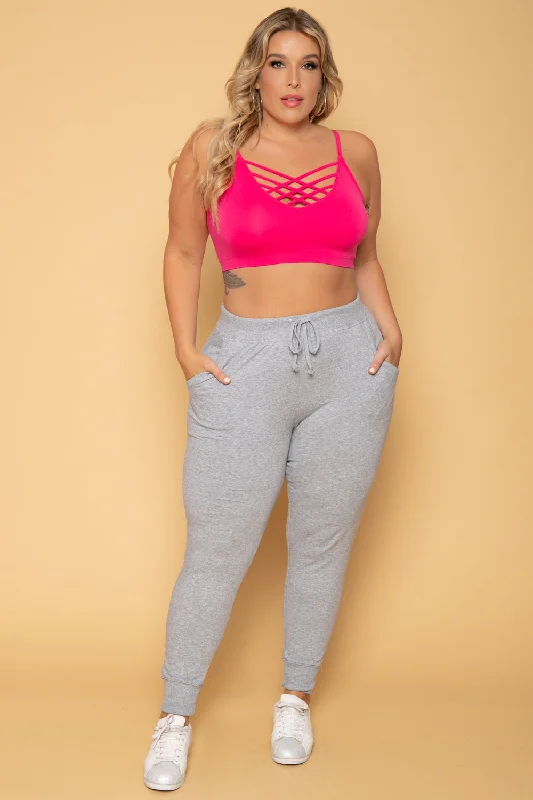 Plus Size Sweat Jogger - Heather Grey